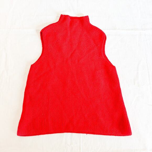 Wilfred Tops - Wilfred Wool Red Mock Neck Sleeveless Sweater Top Italian Yarn Size Small
